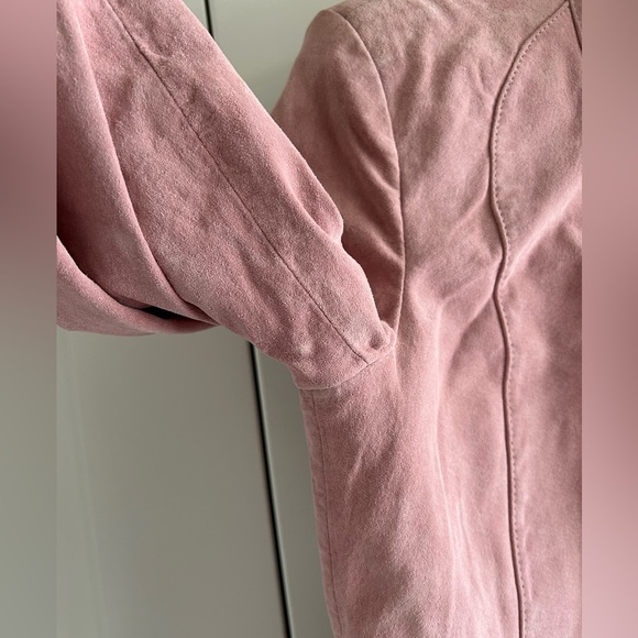 Line Pink Suede Leather Jacket - Picture 11 of 12